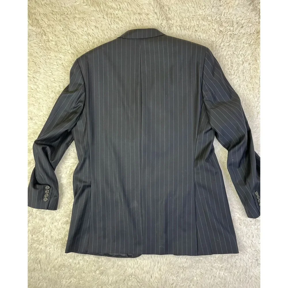 Lauren Ralph Lauren Pinstripe Wool Suit Jacket Blazer Classic Business Formal 44